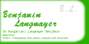 benjamin langmayer business card